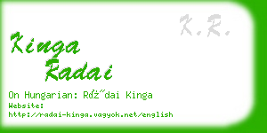 kinga radai business card